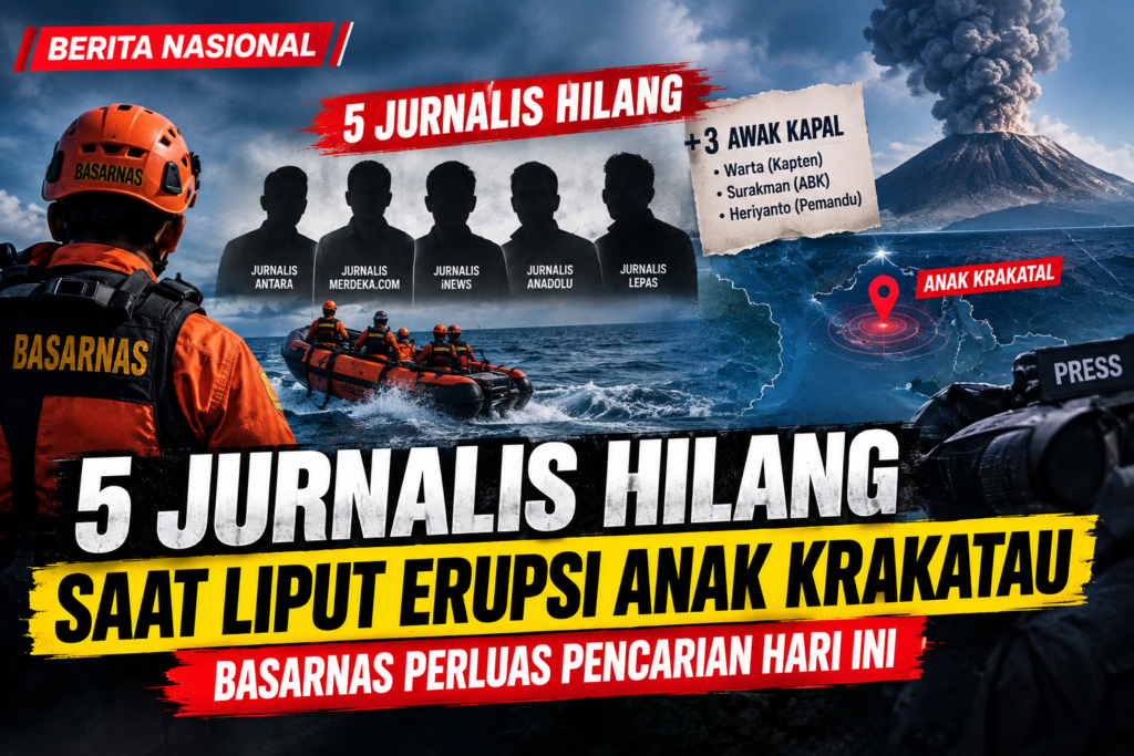5 Jurnalis Hilang Saat Liput Erupsi Anak Krakatau, Basarnas Perluas Pencarian Hari Ini