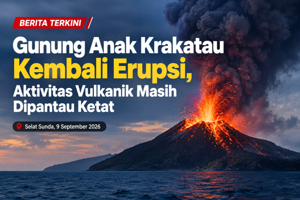 Gunung Anak Krakatau Kembali Erupsi, Aktivitas Vulkanik Masih Dipantau Ketat
